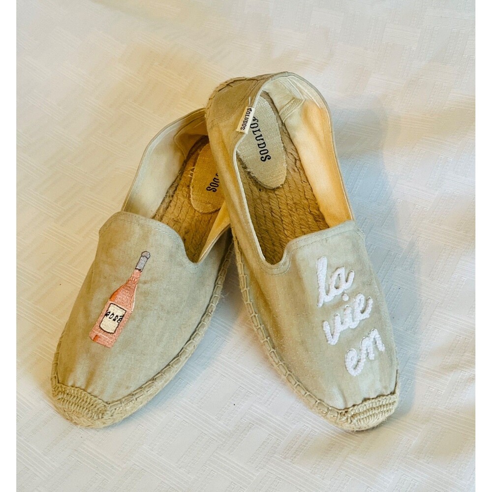 Soludos La Vie En Rose Espadrilles Size 9.5 Embroidered Anthropologie